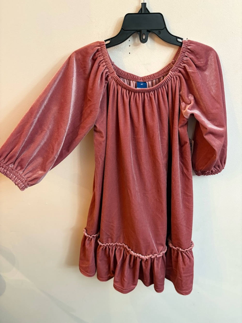 NWT Old navy Velvet Ruffled Dress - Dusty Rose 4 years